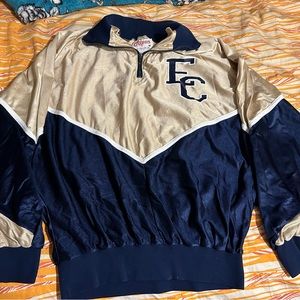 Vintage 1980s Ripon Quarter-Zip Pullover - Gold/Navy - Size “Men’s” Medium